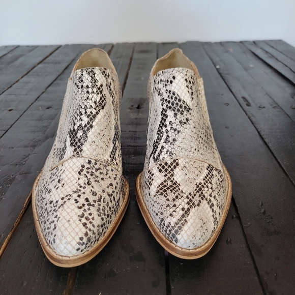 Journee Collection NWOT Jasmine Shooties Booties Women's 6 Snakeskin White Grey - Picture 2 of 7